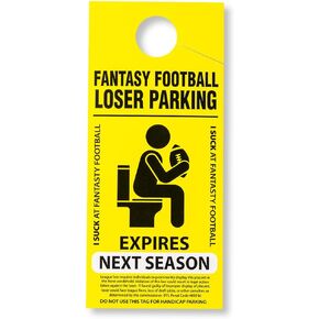 TrophySmack Fantasy Football Loser Parking Placard, Last Place Award - Yellow Parking Placard