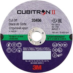3M 4" Cubitron II Cut-Off Wheels, Pk 5 (3M-33460)