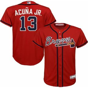 Ronald Acuna Jr. Atlanta Braves MLB Kids Youth 8-20 Red Alternate Player Jersey