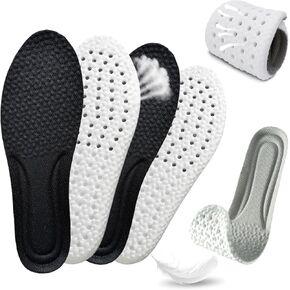 2Pairs Cloud Soles for Men and Women, Shock Absorption Replacement Shoe Inserts, Sports Shoe Insoles, Breathable High Elastic Super Soft Running Insole (Gray, Men: US 8-11)