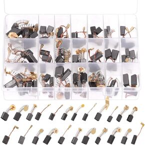 Tanstic 40Pcs Electric Motor Carbon Brushes 10 Different Sizes Carbon Brushes for Replacement Repair Power Tool Part