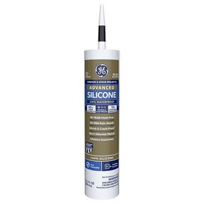 GE 2813670 Advanced Silicone 2 Window & Door Sealant, Black, 10.1-oz. - Quantity 12