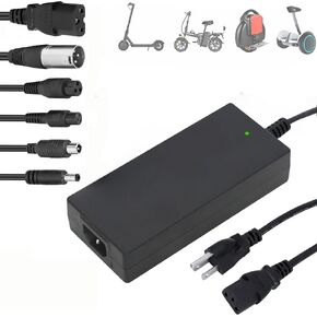48V-54.6V 3Amp Charger with 6 Plugs，Scooter Batteries & Battery Chargers，Super Fast Charger for Scooter, Electric Eike, Balance Bike...