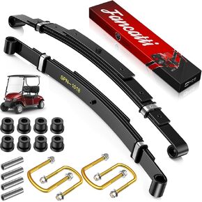 Heavy Duty EZGO TXT Rear Leaf Spring Kit with Bushings & Sleeves, 4-Leaf Suspension Upgrade for EZGO TXT Golf Cart (1994-Up) - Durable Performance