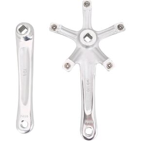 VGEBY Bike Crankset, Left and Right Crank Arms for Single Speed Bicycle(Silver) Crankset