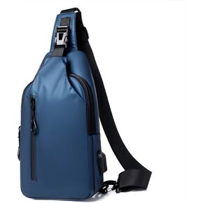 NEWSEE Lightweight Sling Bag Waterproof Crossbody Sling Backpack Small Chest Shoulder Backpack for Men Women(black)
