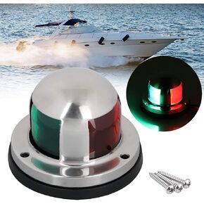 Marine Navigation Light 12V Boat LED Navigation Lights Waterproof Navigation Lamp Red Green Stainless Steel Shell Bow Lights for Marine Boat Vessel Yacht Accessory