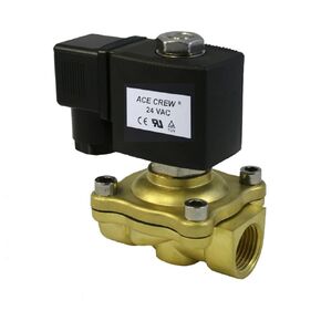 AceCrew Brass Electric Solenoid Valve Viton 3/4 NPT, 24VAC Normally Closed - flow control valve for fluid, gas, air