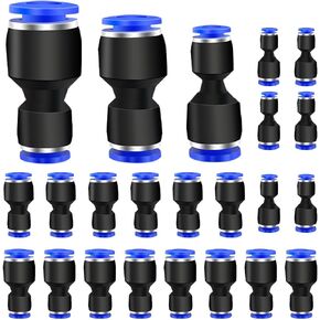 Mankk 20 قطعة دفع لتوصيل التركيبات 1/4" OD x 3/8" 5/16" 1/8" OD مخفض توصيل سريع تركيبات خرطوم الهواء مستقيم المخفض الاتحاد تقليل المقرنة