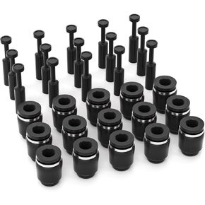 TAILONZ PNEUMATIC 1/4 Inch Plastic Push-to-Connect Fitting Plug and Pneumatic Cap Plug Fitting PP+PPF-1/4(Pack of 40)