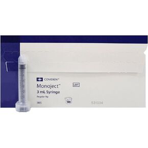 3ml (CC) Syringe Only - Sterile - Rigid Hard Pack - Box of 100