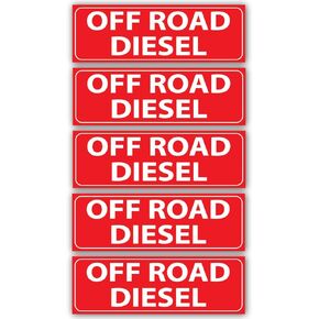 Wrapco (5 Pack) Off Road Diesel Fuel Stickers for Fuel Tank, Equipment, and Tractors, Offroad Diesel Fuel Only Label Decals
