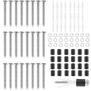 G.CORE Pegboard Mounting Kit, Includes Spacers, Screws, Washers and Anchors for 1/8 Inch and 1/4 Inch Pegboard, Peg Boards Accessories Screw Sets, Wood Concrete Brick Walls Hardware Kits (96, Silver)
