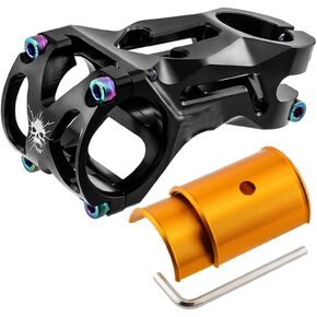 TEQIN Bicycle Stem, 31.8-35mm 70mm Aluminum Alloy Mountain Bike Stem, Short Handlebar Stem for Most Bicycle, Road Bike, MTB, BMX, Cycling Black 70MM