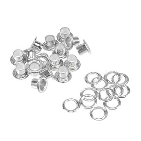 uxcell Eyelets with Washers, 10.5 x 6 x 7mm Alloy Through Hole Hollow Rivets Grommets Silver Tone 100 Set