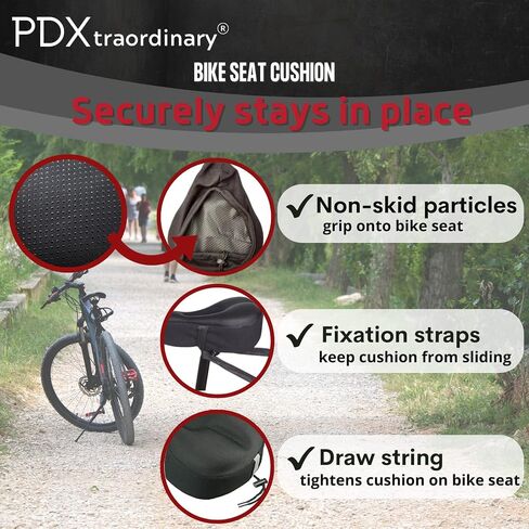 Gel Bike Seat Covers for Women Comfort - Stationary Bike Seat Cushions - Spin Bike Seat Cushion - Fits Peloton Seat Cover - Gel Seat Cover for Bike - Bike Seat Cover Cushion - Bike Gel Seat Cover in Saudi Arabia