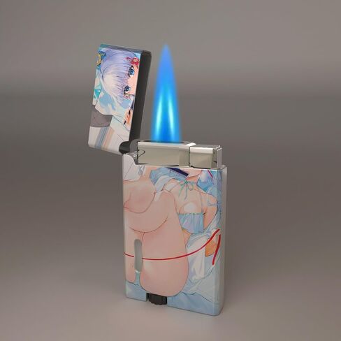 ولاعة بيوتان من Anime Girl، ولاعات شعلة نفاثة ممتعة رائعة، قابلة لإعادة الملء والتعديل، ولاعات مقاومة للرياح لهب الشعلة النفاثة، شموع الشواء للمطبخ، بدون غاز (E5) in Saudi Arabia