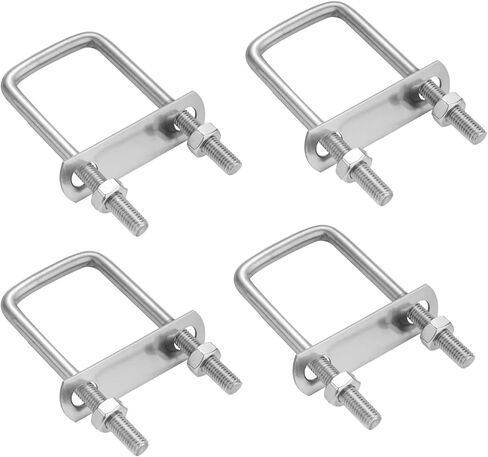 4pcs Square U-Bolt, Stainless Steel Square Bend U Bolts with Nuts and Frame Plate for Automobiles Trailer, Ski Boat, or Sailboat Trailer (2.36" W x 4.41 L", M8 x 60 x 120) in Saudi Arabia