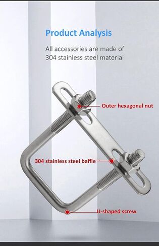 4pcs Square U-Bolt, Stainless Steel Square Bend U Bolts with Nuts and Frame Plate for Automobiles Trailer, Ski Boat, or Sailboat Trailer (2.36" W x 4.41 L", M8 x 60 x 120) in Saudi Arabia