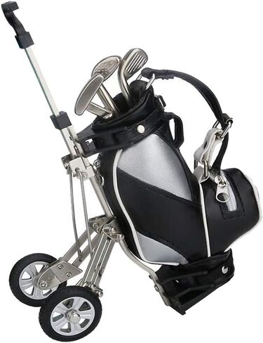 أقلام الجولف مع حامل حقيبة الجولف، هدايا مبتكرة مع 3 قطع من الألومنيوم قلم مكتب مكتب حقيبة الجولف حامل قلم رصاص للرجال في يوم الآباء، هدايا الجولف لمحبي لاعبي الجولف زملاء العمل (فضي وأسود بدون قاعدة) in Kuwait