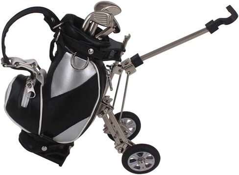 أقلام الجولف مع حامل حقيبة الجولف، هدايا مبتكرة مع 3 قطع من الألومنيوم قلم مكتب مكتب حقيبة الجولف حامل قلم رصاص للرجال في يوم الآباء، هدايا الجولف لمحبي لاعبي الجولف زملاء العمل (فضي وأسود بدون قاعدة) in Kuwait