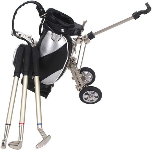 أقلام الجولف مع حامل حقيبة الجولف، هدايا مبتكرة مع 3 قطع من الألومنيوم قلم مكتب مكتب حقيبة الجولف حامل قلم رصاص للرجال في يوم الآباء، هدايا الجولف لمحبي لاعبي الجولف زملاء العمل (فضي وأسود بدون قاعدة) in Kuwait