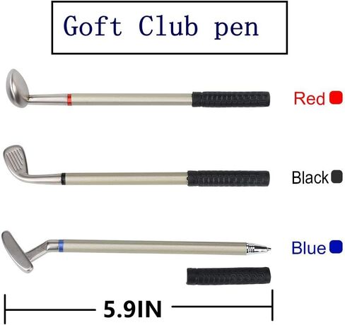أقلام الجولف مع حامل حقيبة الجولف، هدايا مبتكرة مع 3 قطع من الألومنيوم قلم مكتب مكتب حقيبة الجولف حامل قلم رصاص للرجال في يوم الآباء، هدايا الجولف لمحبي لاعبي الجولف زملاء العمل (فضي وأسود بدون قاعدة) in Kuwait