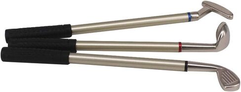 أقلام الجولف مع حامل حقيبة الجولف، هدايا مبتكرة مع 3 قطع من الألومنيوم قلم مكتب مكتب حقيبة الجولف حامل قلم رصاص للرجال في يوم الآباء، هدايا الجولف لمحبي لاعبي الجولف زملاء العمل (فضي وأسود بدون قاعدة) in Kuwait