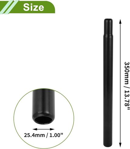 Universal 25.4x350mm Black Bike Seat Posts Durable Bike Saddle Post Seat Tube Steel 1 Pc in Saudi Arabia