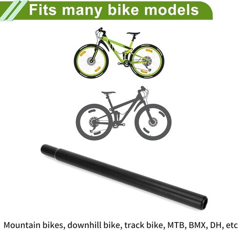 Universal 25.4x350mm Black Bike Seat Posts Durable Bike Saddle Post Seat Tube Steel 1 Pc in Saudi Arabia
