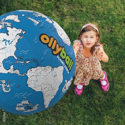 Ollyball STEM Planet Earth 22" MEGA Sized Play Ball and Kickball for Kids and Adults with 5 Markers Included in Re-Useable ECO Pak with 24 Page downloadable Book in Kuwait