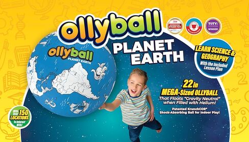 Ollyball STEM Planet Earth 22" MEGA Sized Play Ball and Kickball for Kids and Adults with 5 Markers Included in Re-Useable ECO Pak with 24 Page downloadable Book in Kuwait