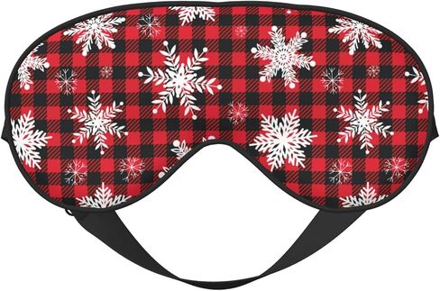 Christmas Sleeping Eye Mask Snowflakes on Buffalo Plaid Eye Mask for Sleeping Soft Comfort Eye Shade Blackout Eye Cover for Deep Rest Travel Nap Meditation in Saudi Arabia