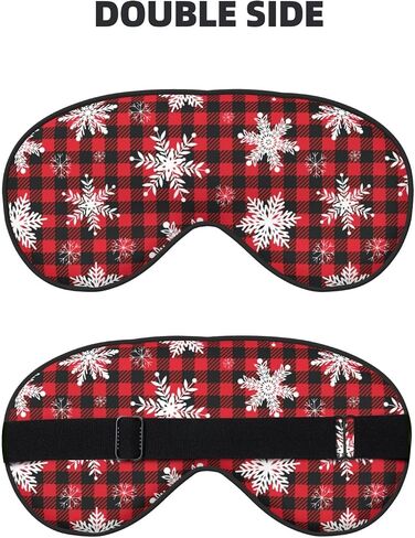 Christmas Sleeping Eye Mask Snowflakes on Buffalo Plaid Eye Mask for Sleeping Soft Comfort Eye Shade Blackout Eye Cover for Deep Rest Travel Nap Meditation in Saudi Arabia