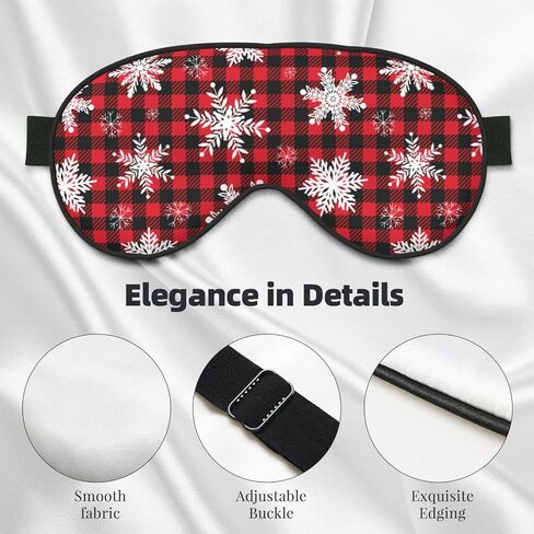 Christmas Sleeping Eye Mask Snowflakes on Buffalo Plaid Eye Mask for Sleeping Soft Comfort Eye Shade Blackout Eye Cover for Deep Rest Travel Nap Meditation in Saudi Arabia