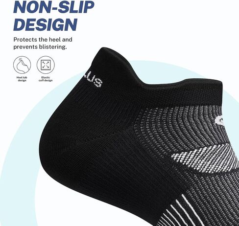 PAPLUS Running Ankle Socks Men Women 6 Pairs, Athletic Cushioned Low Cut Tab Sports Socks with Arch Support in Saudi Arabia