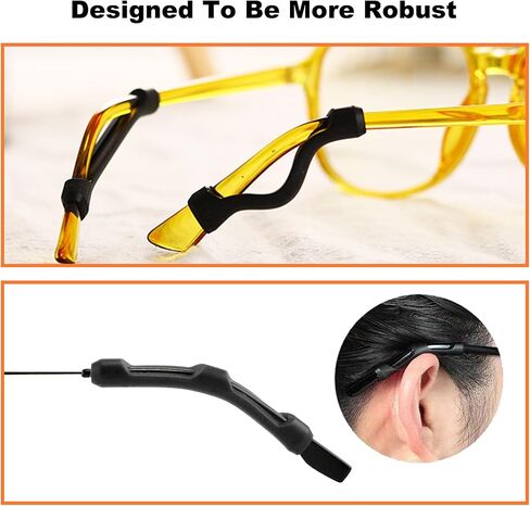 Eyeglass Ear Cushions 8 Pairs Glasses Ear Grip,Soft Silicone Eyeglass Ear Grips for Eyeglasses, Sunglasses, Reading Glasses, Black Sport Glasses Ear Grips Non Slip (A-Black8pcs) in Saudi Arabia