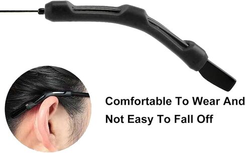 Eyeglass Ear Cushions 8 Pairs Glasses Ear Grip,Soft Silicone Eyeglass Ear Grips for Eyeglasses, Sunglasses, Reading Glasses, Black Sport Glasses Ear Grips Non Slip (A-Black8pcs) in Saudi Arabia