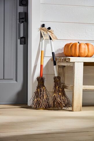 Mud Pie Light Up Broom Décor, Boo, 33" in Saudi Arabia