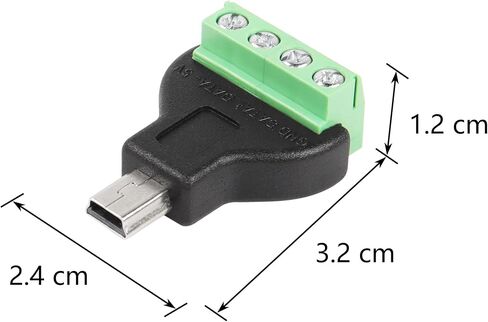CERRXIAN 2PSC USB Mini to 4 Pin Screw Terminal Block Connector,DIY USB Mini Male Adapter Connector USB Breakout Board for DIY USB Power Supply for Cable Charging Data Transfer in Saudi Arabia