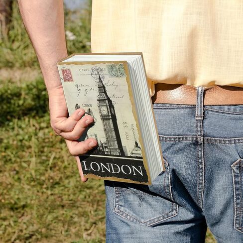 Kasten Book Safe with Key Lock, Diversion Secret Hidden Lock Box for Cash Jewelry, Fake Book Safe, 9.5"x 6.2"x 2.2", London in Kuwait