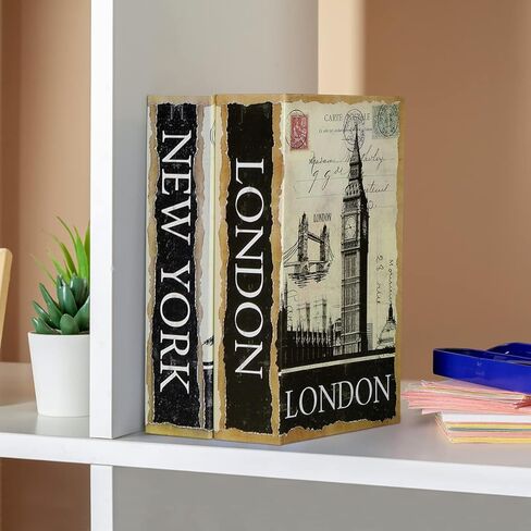 Kasten Book Safe with Key Lock, Diversion Secret Hidden Lock Box for Cash Jewelry, Fake Book Safe, 9.5"x 6.2"x 2.2", London in Kuwait