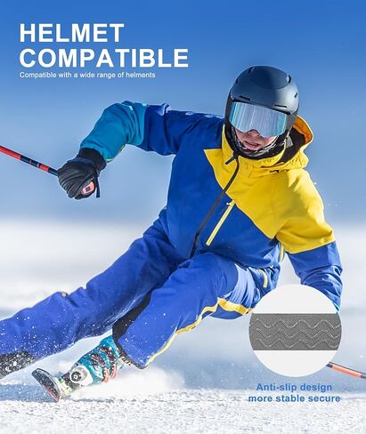 نظارات تزلج NSSIW للرجال والنساء والشباب، نظارات OTG للثلج مع حماية من الأشعة فوق البنفسجية ومضادة للضباب بنسبة 10% (أسود/فضي/رمادي) in Kuwait