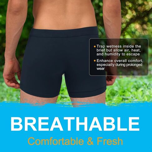 Washable Mens Leakproof Incontinence Underwear Bladder Leak Protection Instant Absorbency 60 ML Boxer Briefs (Black XXL) in Saudi Arabia