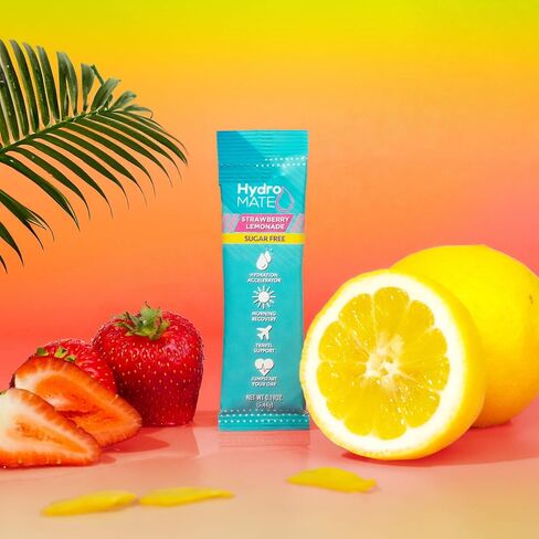 HydroMATE Electrolytes Powder No Sugar Keto Party Favors Sugar Free Hydration Packets Sticks with Vitamin C Variety Pack 30 Count in Saudi Arabia