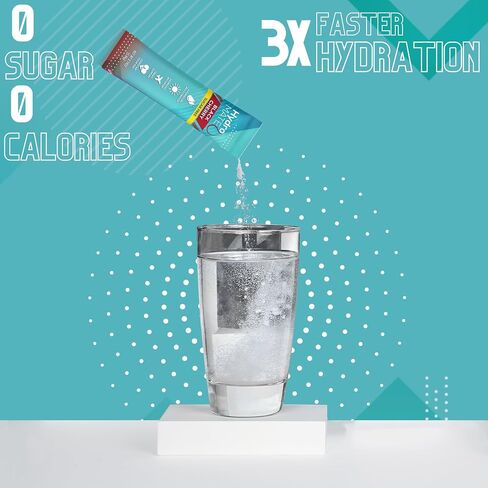 HydroMATE Electrolytes Powder No Sugar Keto Party Favors Sugar Free Hydration Packets Sticks with Vitamin C Variety Pack 30 Count in Saudi Arabia