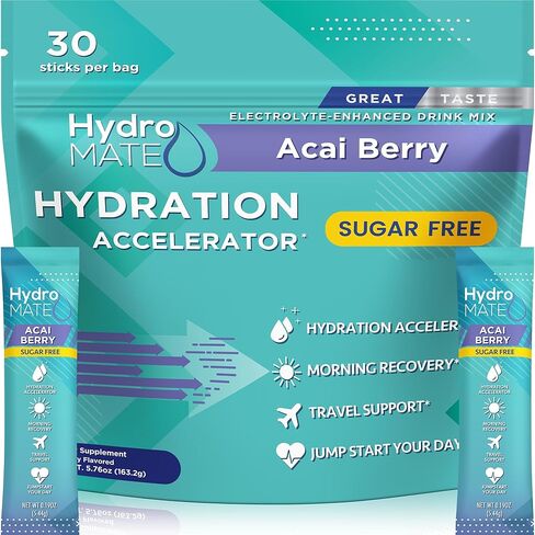 مسحوق هيدروميت إلكتروليتات بدون سكر كيتو للحفلات، عبوات ترطيب خالية من السكر، مع مجموعة متنوعة من فيتامين C، 30 قطعة in Kuwait