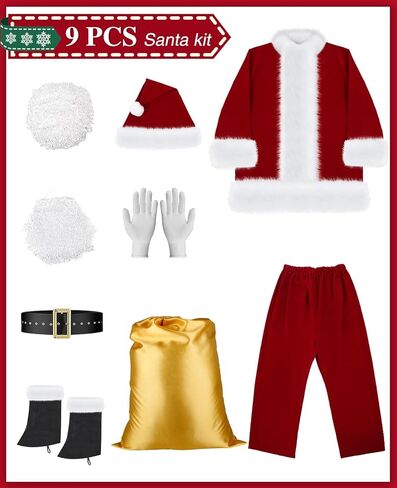 VeMee Santa Claus Costume For Men,Santa Suit,Santa Costume,Santa Suit Adults Men,Santa Outfit in Kuwait