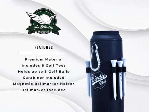 The Mullycan Golf Tee Holder - Golf Bag Accessories Including Six Bonus Tees and Two Ball Markers Unique Golf Gift - Holds 6 Tees, 1 Ball Marker and 3 Golf Balls in Saudi Arabia