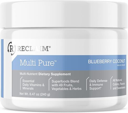 Complete Nutrition Reclaim Multi Pure Blueberry Coconut, Digestive and Immune Support, Vitamin and Mineral Supplement (30 Servings), 8.36 Ounce in Saudi Arabia